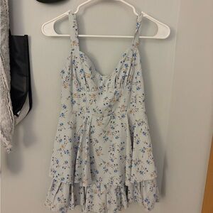 Floral Blue and White Kids Dress